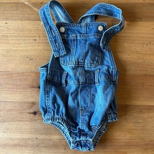 Denim coverall romper